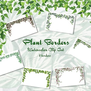 Kamerplanten Clipart. Aquarel Plantenborder. Kamerplant frames clipart. Kamerplanten Aquarel. Plantenkrans. Kamerplanten Sjabloon.PNG
