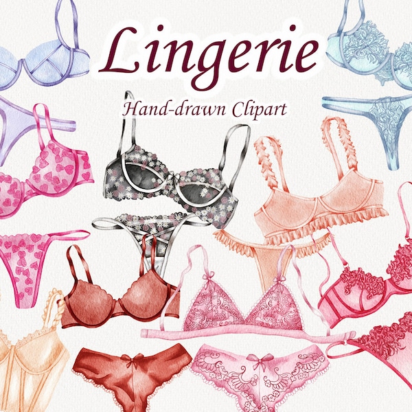 Lingerie Watercolor Clipart. Lace Lingerie Clipart. Woman Lingerie. watercolor lingerie clipart. Feminine Underwear clipart. Bra PNG