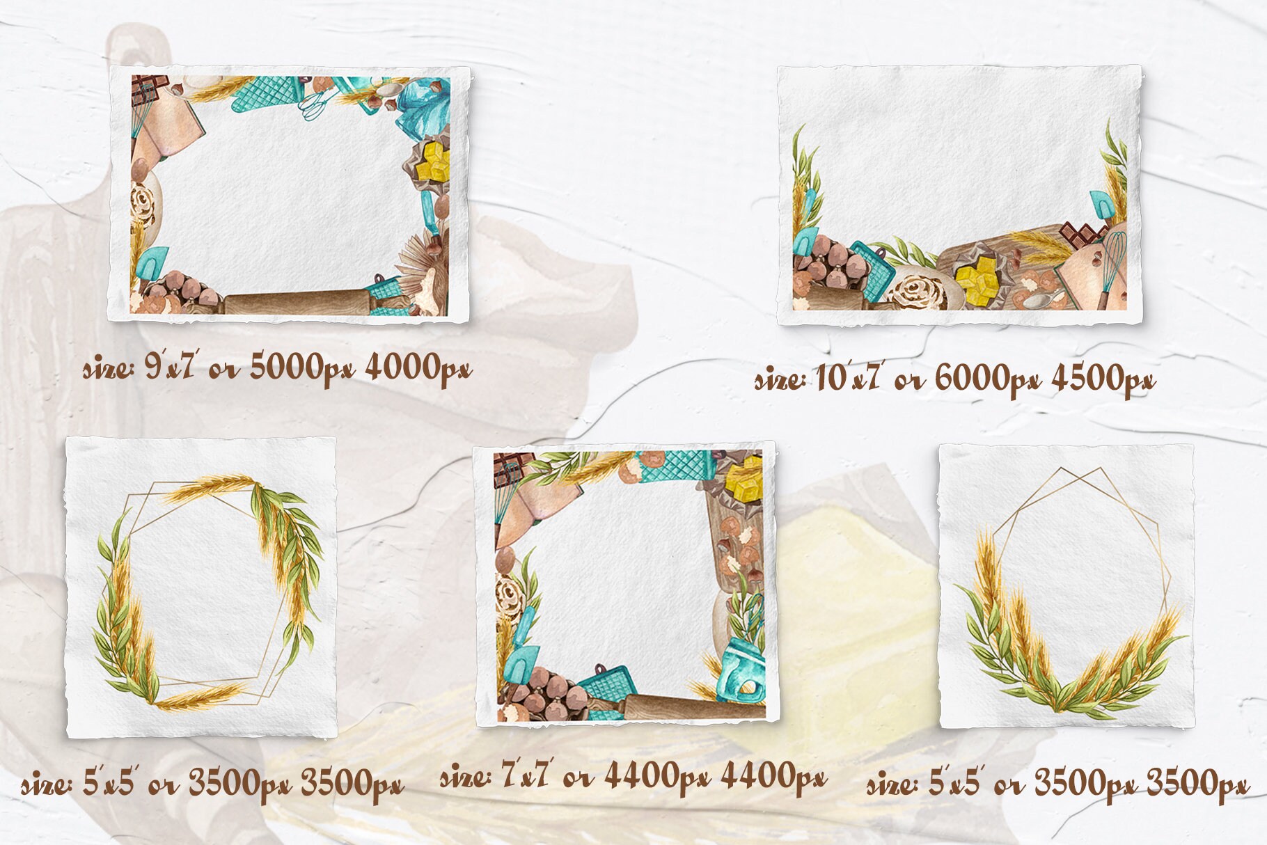 Baking Clipart. Bakery Frames. Baking Illustration. Bakery Menu Frames ...