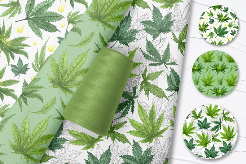 Cannabis Dadital Paper Cannabis Seamless Paper Hemp Wrapping Etsy