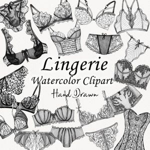 Wäsche Clipart. Aquarell Frau Dessous. Schönheit und Mode. Sexy Dessous Clip Art. Weibliche Unterwäsche Clipart. BH PNG