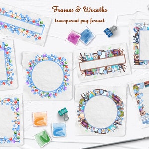 Science Watercolor Clipart. Back to School. Science Frame. Chemistry ...