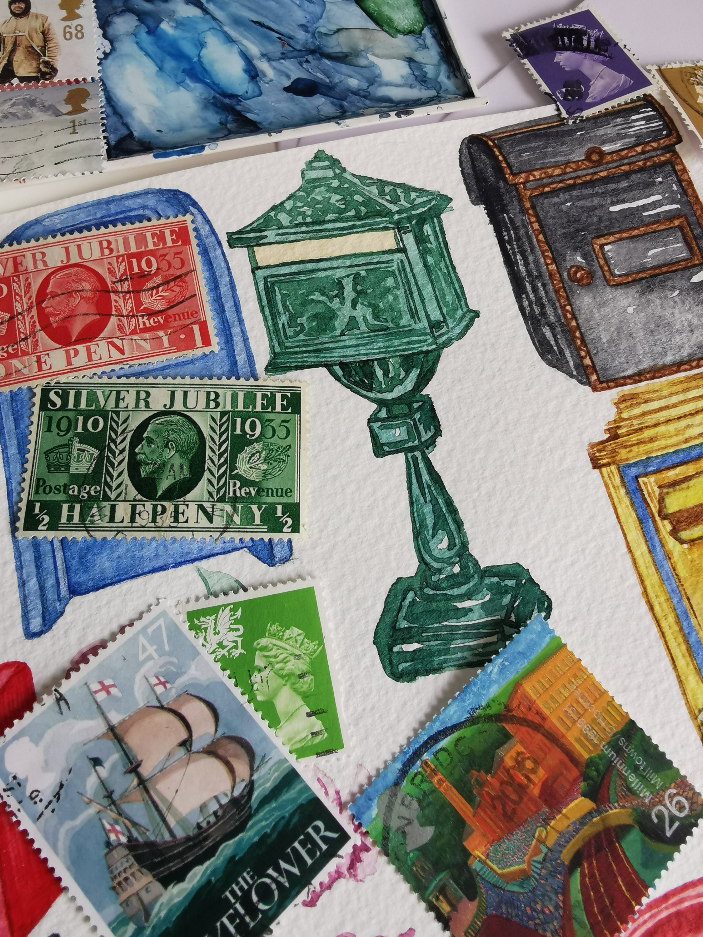 Mailbox Watercolor Clipart. Vintage Letter Box. Post Clipart. | Etsy