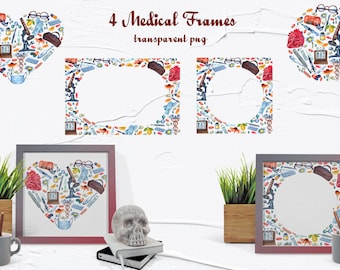 Health Care Watercolor Clipart, Watercolor Medical Clipart, Medical frame, Hospital Cliparts, Medicine background.