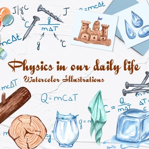 Imágenes prediseñadas de acuarela física, Regreso a la escuela, química, experimentos, conductores de calor y aislantes, Ciencia. Png
