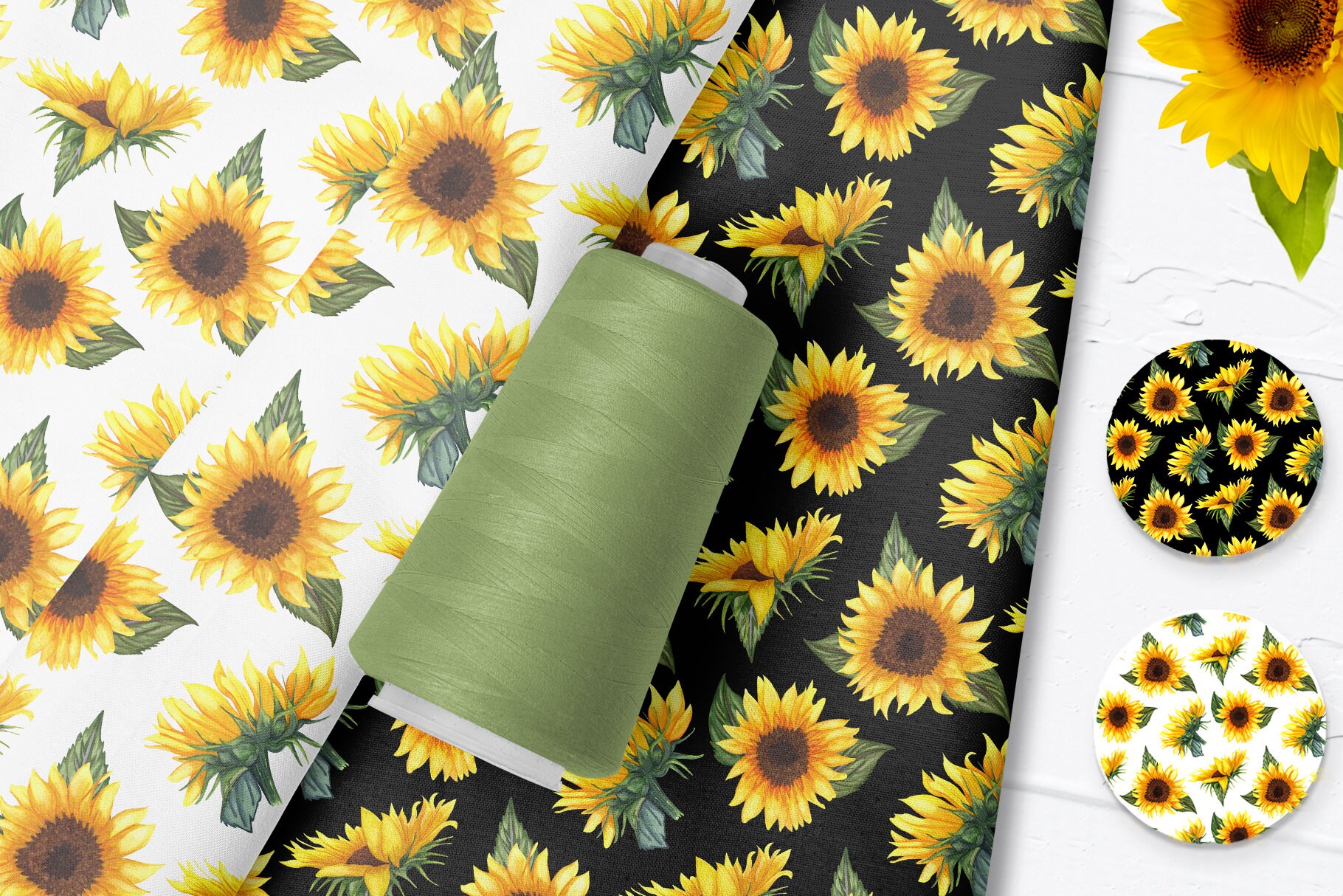 Sunflower Digital Paper Summer Seamless Patterns. Paper Pack - Etsy