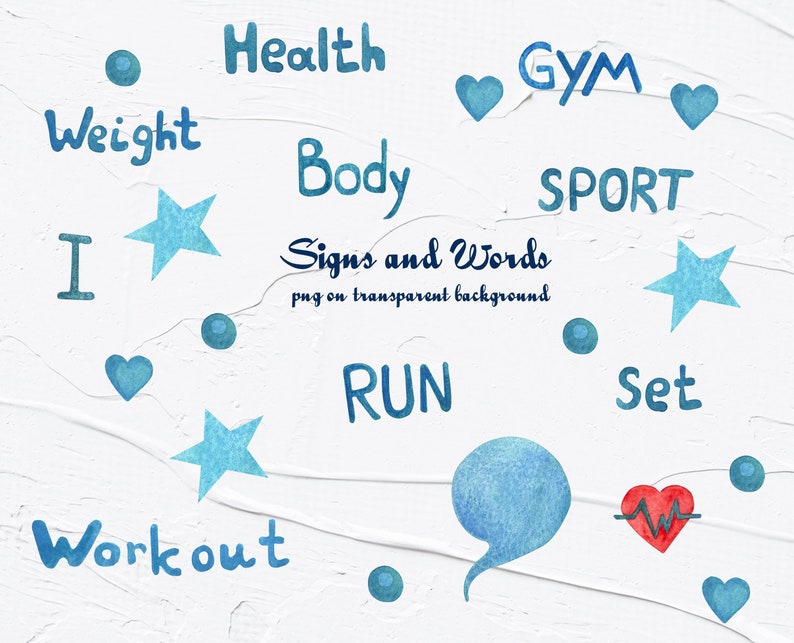 Sport Clipart. Fitness Watercolor Clip Art. Gym equipment illustration. Yoga clipart PNG elements 600dpi image 3