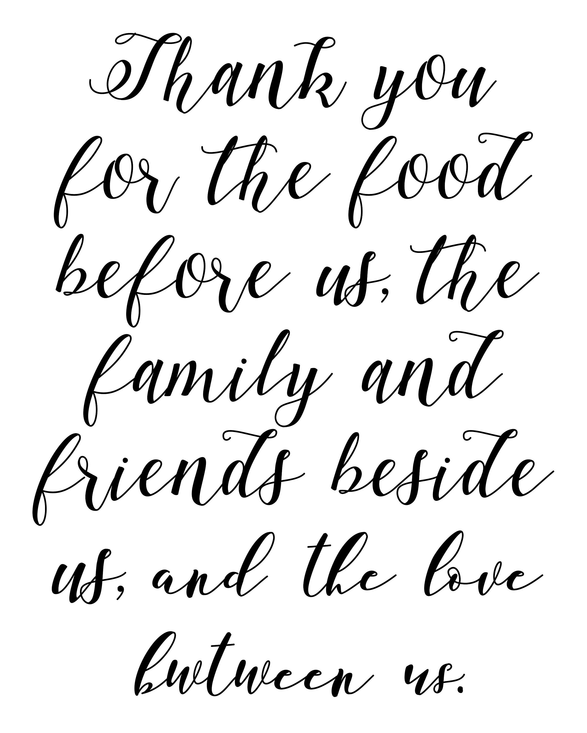 Thank You for the Food, Inspirational Print, Printable Wall Art, Motivational Words, Motivation ...