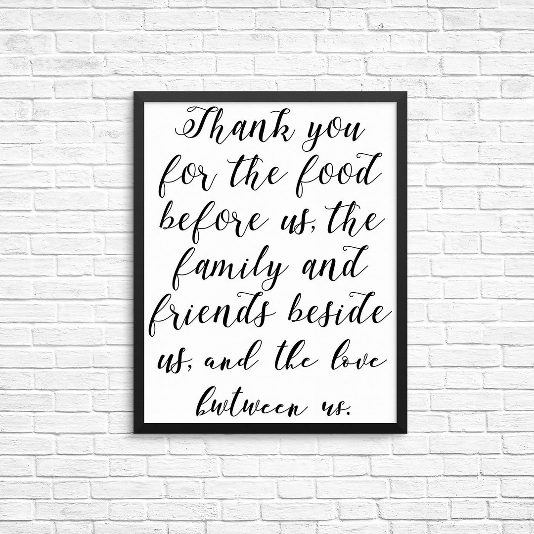 Thank You for the Food, Inspirational Print, Printable Wall Art, Motivational Words, Motivation ...