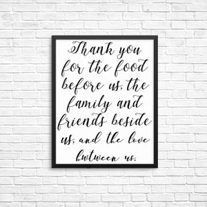 Thank You For The Food, Inspirational Print, Printable Wall Art, Motivational Words, Motivation Quotes, Large Poster, Digital Download