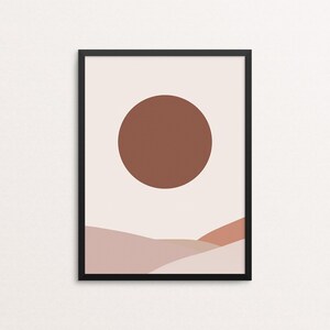 Sunset, Mid Century Modern, Mid Century Modern Sunset, Coral Tones, Wall Decor, Neutral Wall Decor, Instant Download, Digital Prints