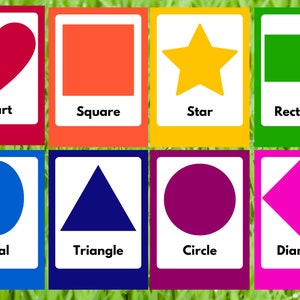 Shapes flashcards outdoor shapes Learning EYFS Set of 8 shapes
