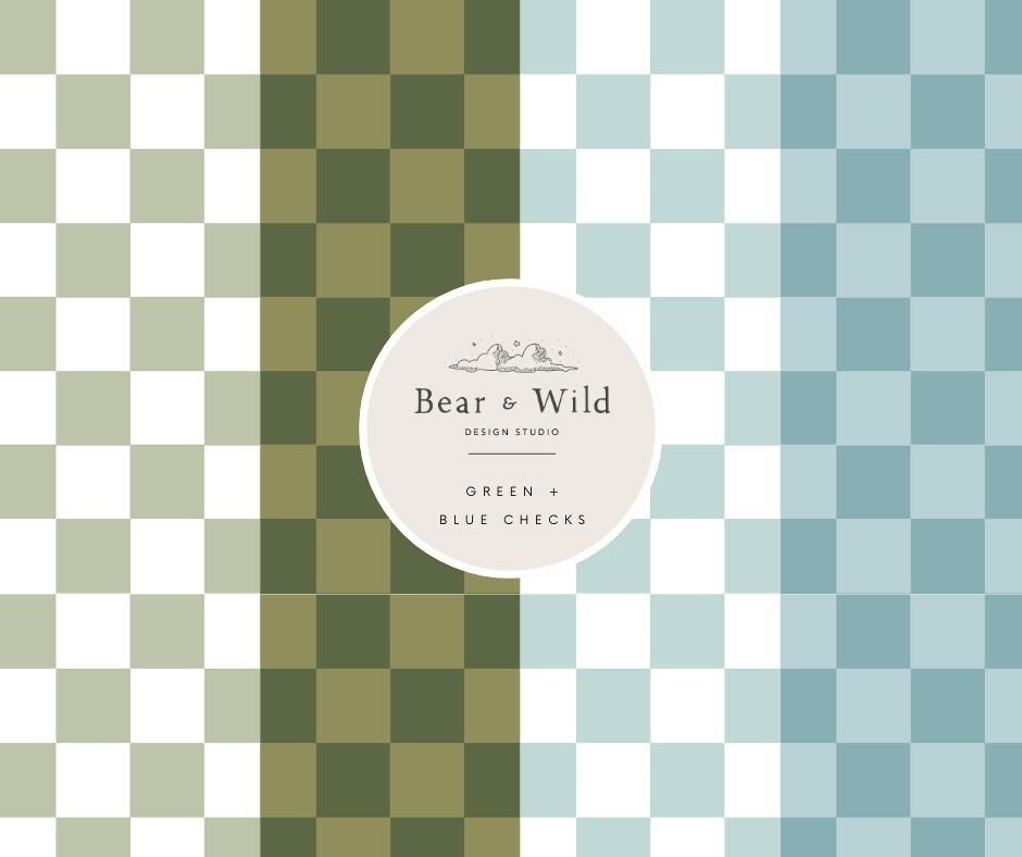 Check Pattern Blue Green Green Blue Check Surface Pattern, Simple Seamless File, Fabric Design ...