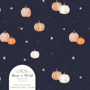 pumpkin star navy surface pattern, seamless stars, pumpkin Fabric Design, Digital Paper, halloween print, kids print repeat, autumnal