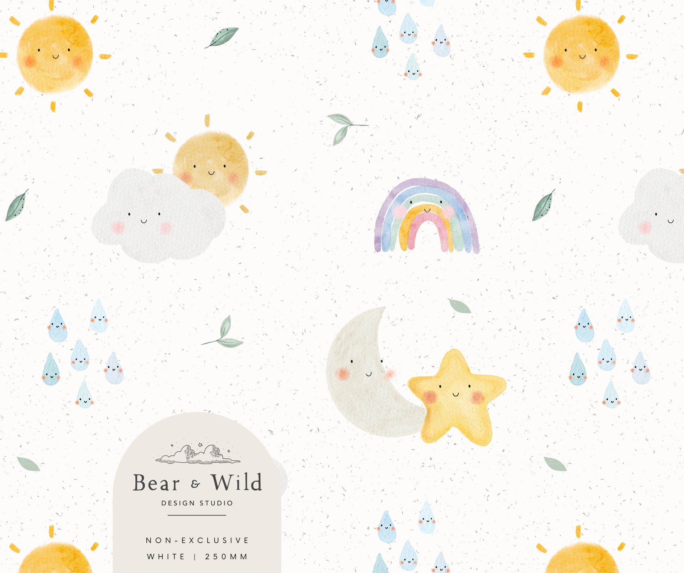 Spring Weather Designs Spring Weather Non-exclusive Surface Pattern, Simple Weather Seamless ...