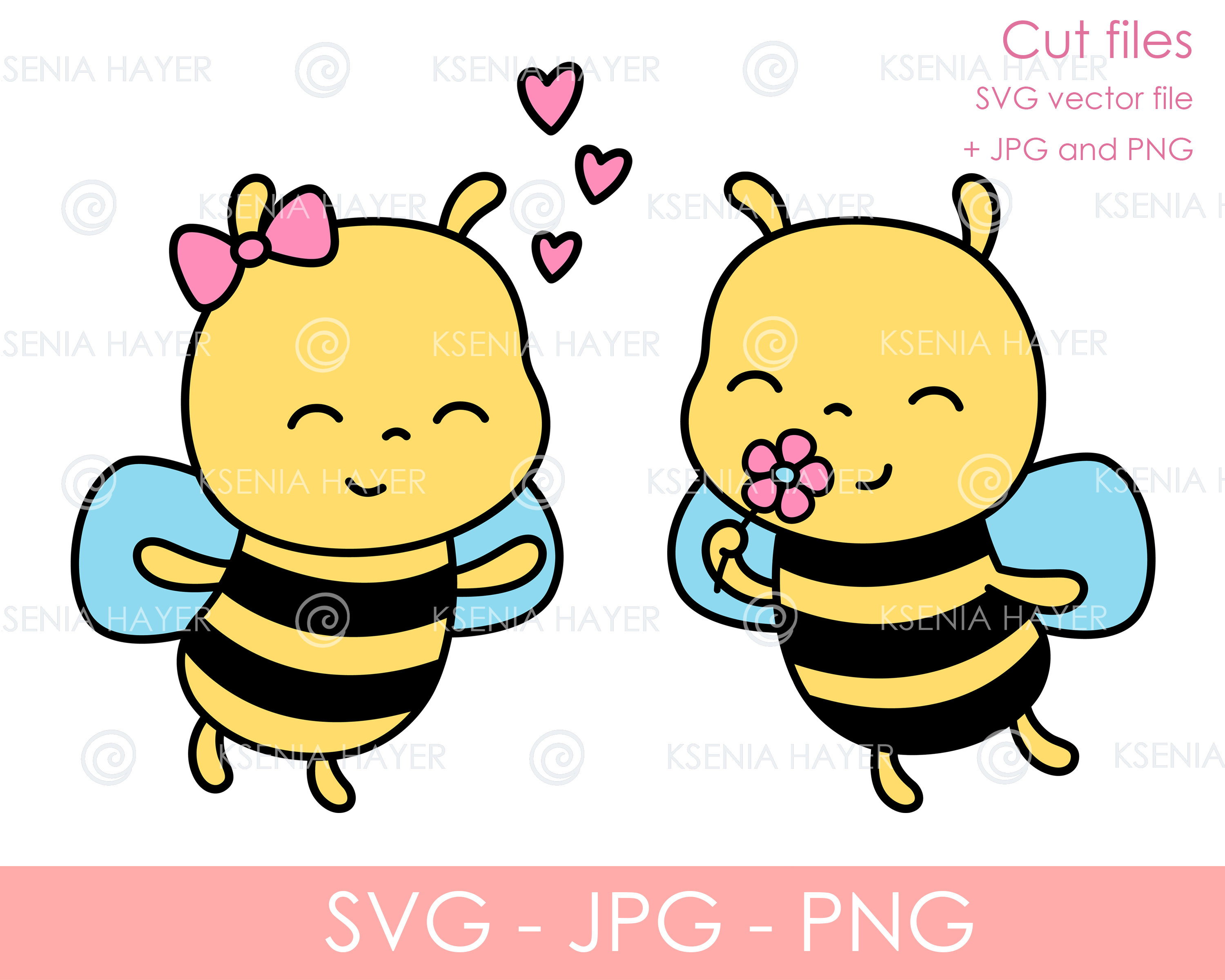 Download Honey Bee Svg Set Bumble Bee Svg Bee Clipart Cute Bee Girl Etsy