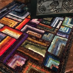 Hooked Rug – “Landscape Blocks”