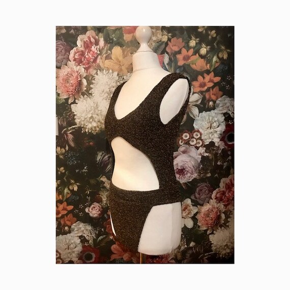 RARE! 1980's Liza Bruce Gold Lurex Swimsuit