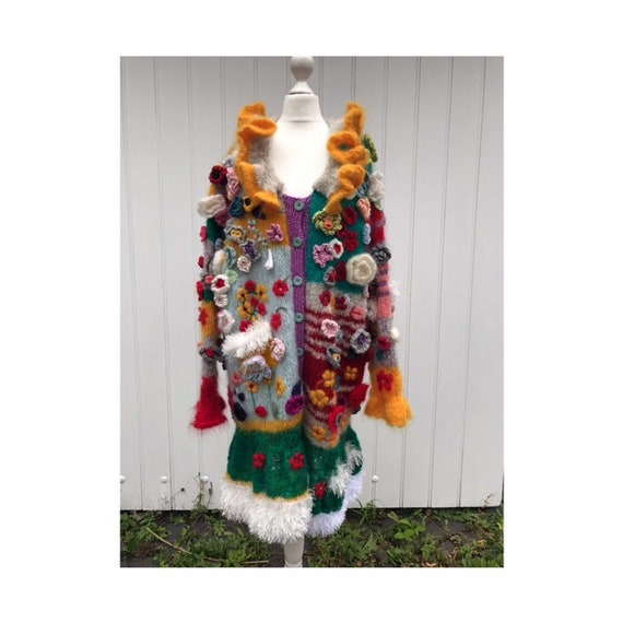 Rosina Ball Original: Mohair Mix Embroidered Cardi