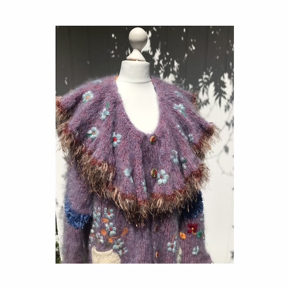 Rosina Ball Original: Mohair Mix Embroidered Cardi