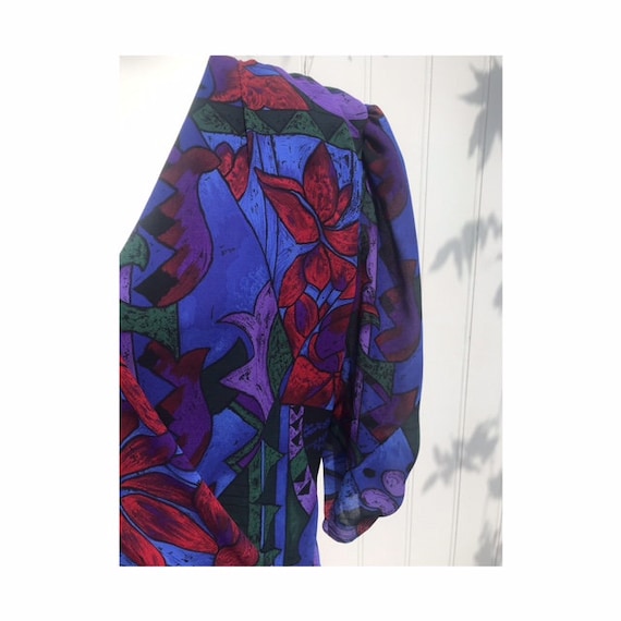 1980s Frank Usher Vibrant Cocktail Dress