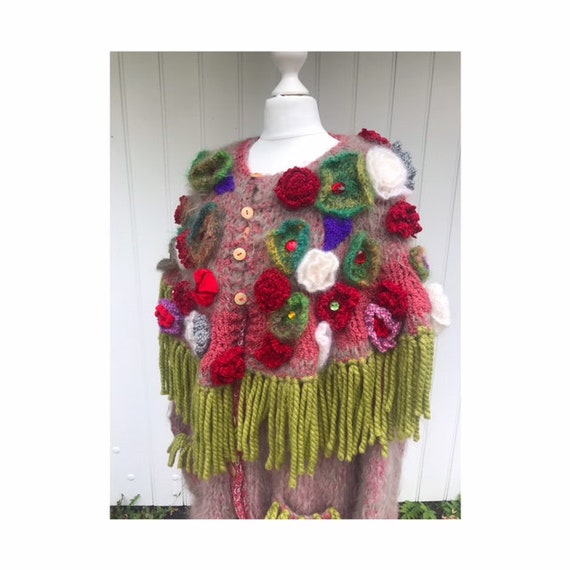 Rosina Ball Original: Mohair Mix Embroidered Cardi