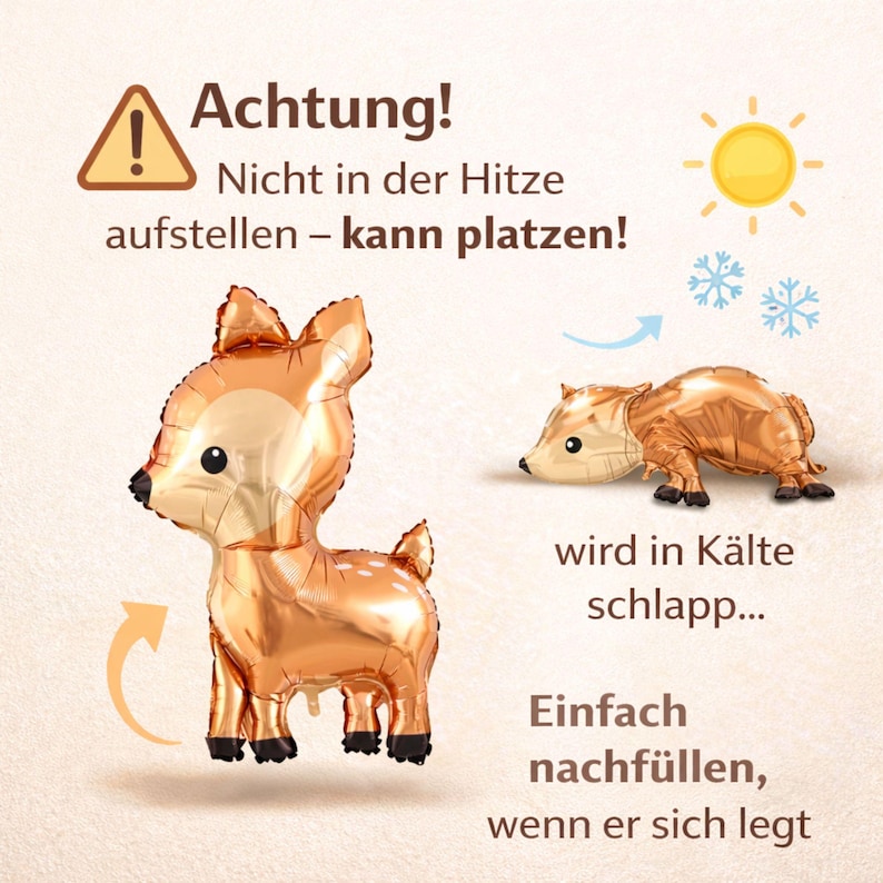 Wichtige Hinweise Folienlufballon Hitze Kälte Pflege Tipps