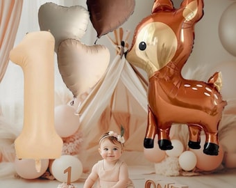 Children's birthday decorations for girls, balloons for 1st birthday, deer decorations, birthday gifts, balloon set for babies