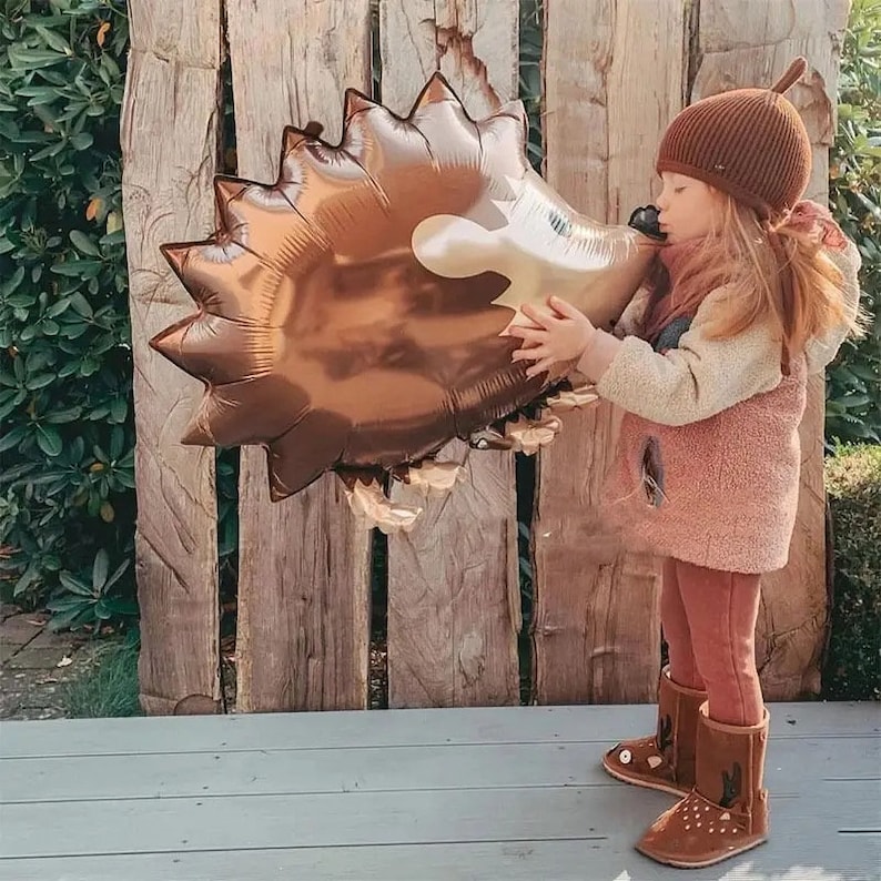 Kind mit Igel Folienballon Kindergeburtstag Waldtier Party Deko