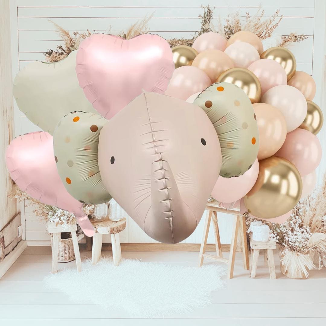 Süße Elefanten-Wabendeko Für Die Babyparty – Rosa & Niedlich
