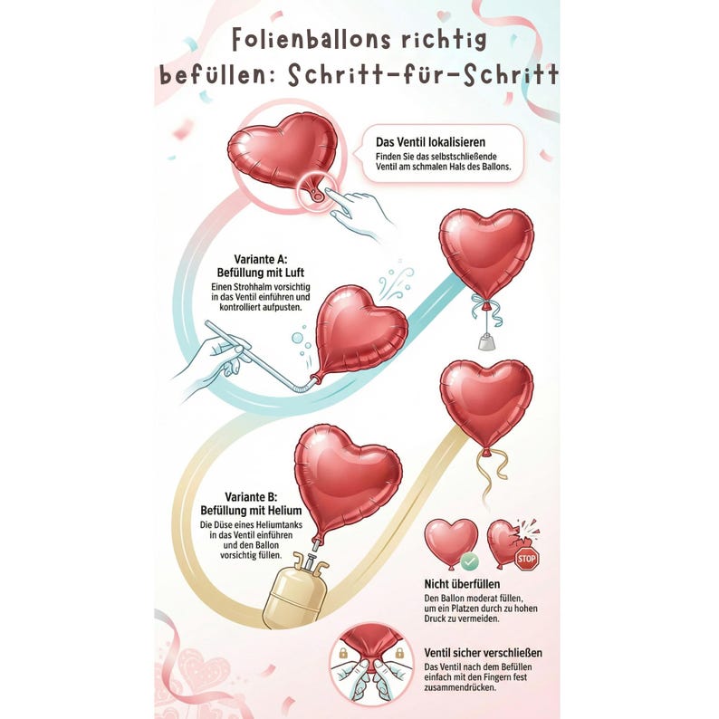 Folienlufballon richtig befüllen Anleitung Schritt für Schritt