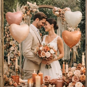 Fotowand Hochzeit Herzballons – Balloon Backdrop & Foto Hintergrund für Fotobooth | Boho Hochzeitsdeko