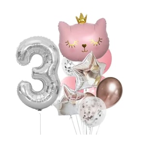 Children's birthday cat - children's birthday - party decoration - 12 pieces