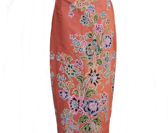 Sarong kebaya, batik encim skirt, maxi sarong skirt, brown sarong skirt Size S, M, L, XL, 2L, 3L, 4L, 5L plus size