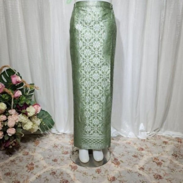 Yellow Songket V-neck Sarong Set