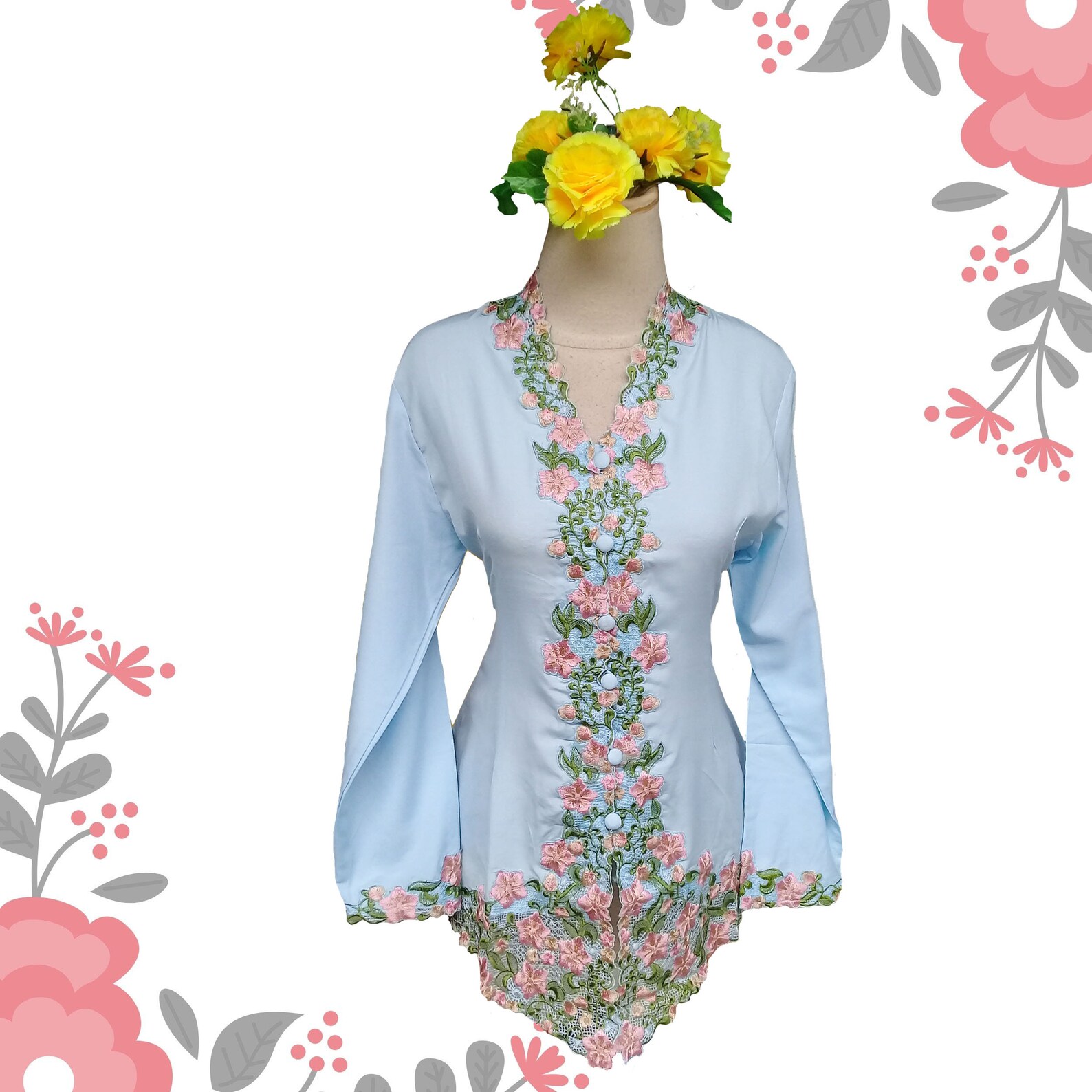 kebaya dark blue