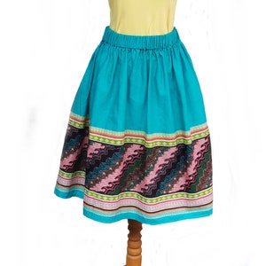 High Waist Teal Mini Skirt - mint Cotton Holiday & Summer Skirt for Casual or Travel