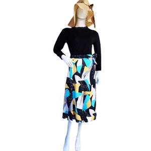 Printed Cotton Wrap Skirt: Adjustable Tie, Beach Festival Midi Skirt