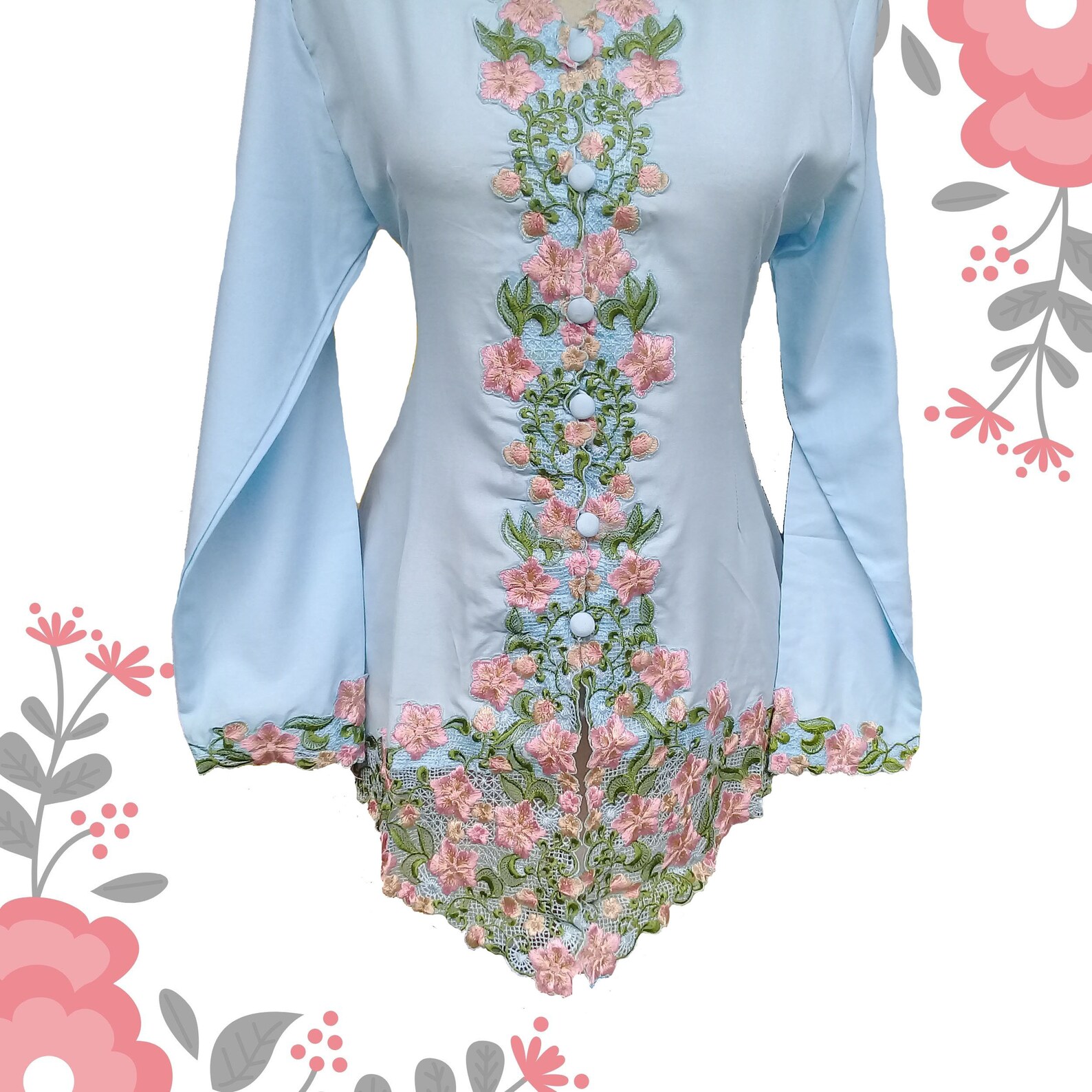 kebaya dark blue