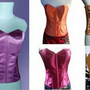 Multicolor Satin Bustier Top: Strapless Corset Kebaya (XS-L)