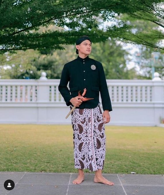 Beskap zwarte traditionele Javaanse top voor heren hoge kwaliteit herenpak jogjastijl Beskap maat XS S M L Xl 2L 3L Etsy Nederland