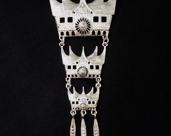 Silver  Brooch Kebaya, Minang House Brooch ethnic, kebaya accessories