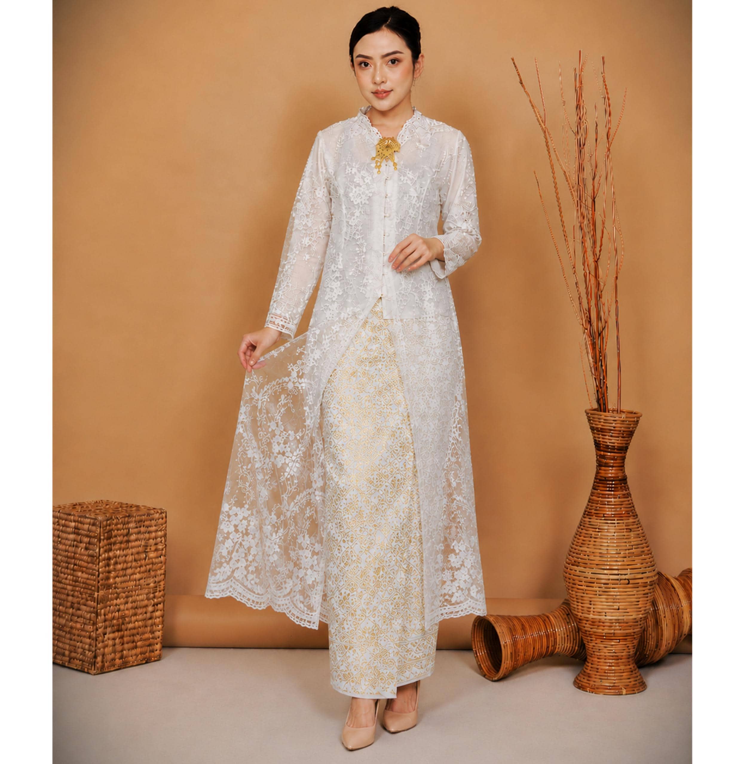 White Kebaya - Etsy