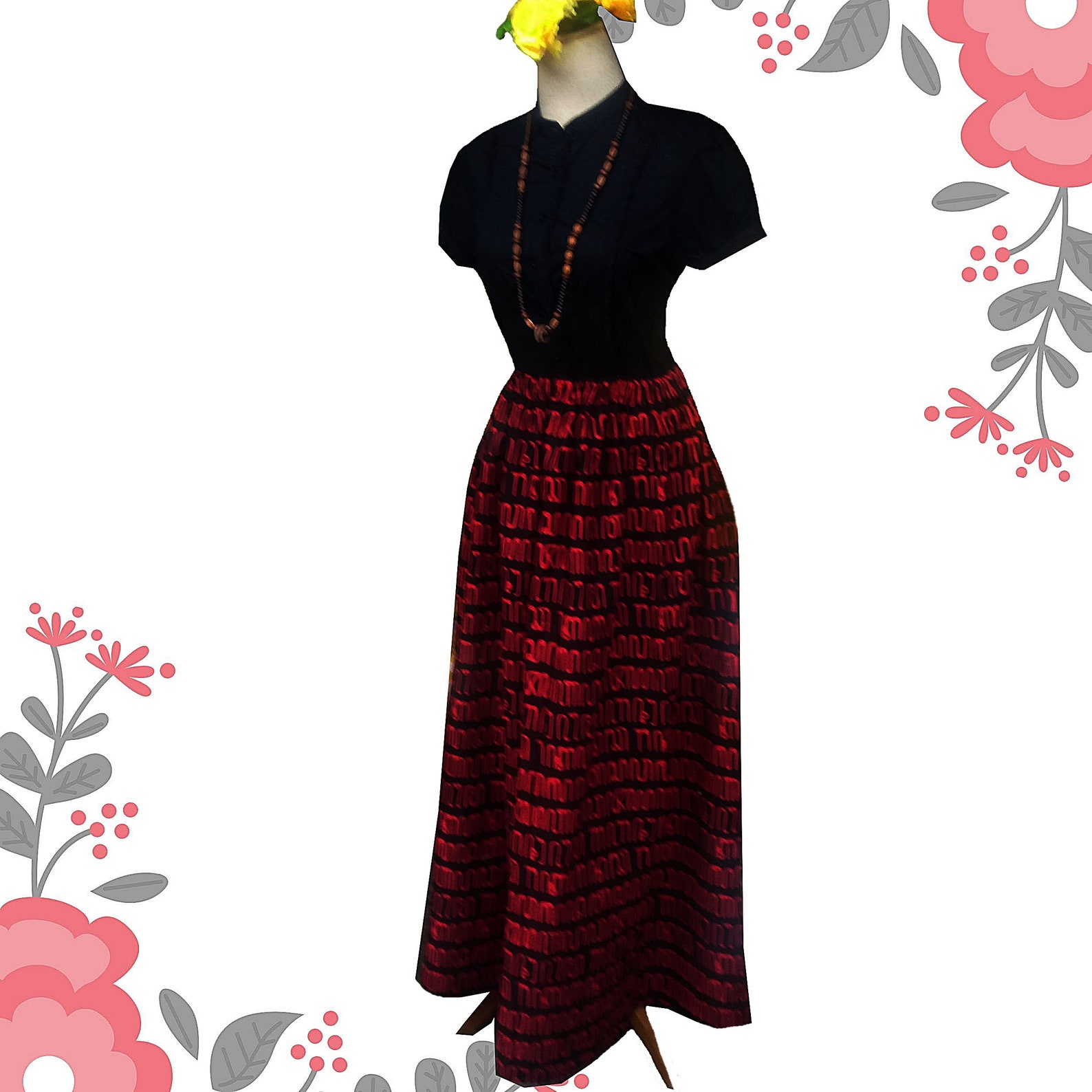 Batik Falda Honocoroko Falda de palo de escoba falda Etsy