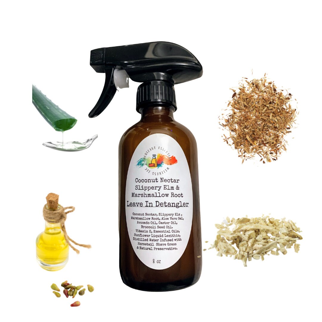 Slippery Elm, Marshmallow Root, Anti Frizz Hair Detangler, Curl