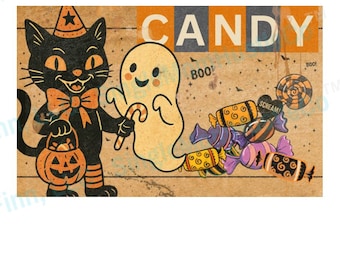 Descarga digital en PDF de envoltorio de dulces de Halloween