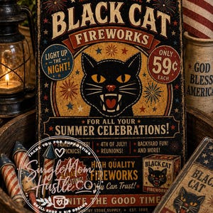 Black cat fireworks - Etsy 日本