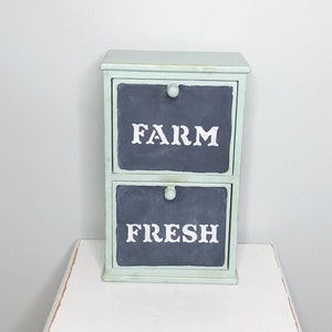 Wooden spice cabinet, hand painted chest, vintage spice box