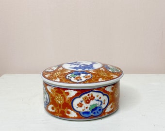Takahashi San Fransisco trinket box with lid, Asian floral jewelry box