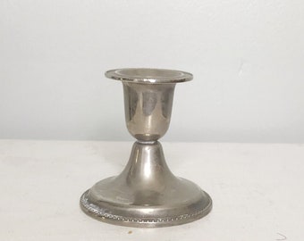 Vintage single candle holder, Silver plated old candlestick holder